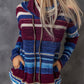 Striped Cowl Neck Tunic Sweatshirt
