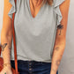 Butterfly Sleeve Notched Neck Top