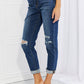 Vervet by Flying Monkey Full Size Distressed Cropped Jeans with Pockets