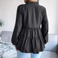 Frill Trim Balloon Sleeve Babydoll Top