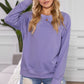 Round Neck Raglan Sleeve Exposed Seam Sweatshirt