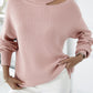 Cold-Shoulder Turtleneck Rib-Knit Sweater