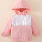 Baby Two-Tone Hoodie and Letter Graphic Joggers Set
