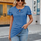 Tie Neck Layered Flutter Sleeve Top