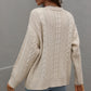 Cable-Knit Button Front Cardigan