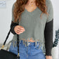 Fringe Hem Rib-Knit Sweater