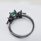 Natural Paraiba Blue Zircon Leaf Ring