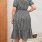 Plus Size Floral Ruffle Hem Midi Dress