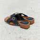 Forever Link Square Toe Cross Strap Buckle Clog Sandal in Black