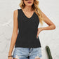 Openwork V-Neck Knit Top
