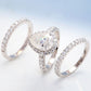 3-Piece 14K White Gold Pear Shape 2.5 Carat Moissanite Ring Set
