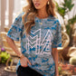 Camouflage Round Neck Tee Shirt