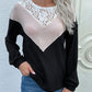 Lace Yoke Waffle Knit Top
