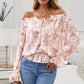 Floral Flounce Sleeve Frilled Off-Shoulder Blouse