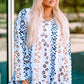 Leopard Ruffle Hem Babydoll Blouse