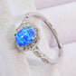 Opal and Zircon 925 Sterling Silver Ring