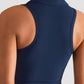 Zip Up Collared Cropped Sports Top