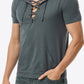 Lace-Up Short Sleeve Hoodie