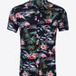 Tropical Print Button-Up Beach Shirt