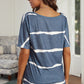 Striped Tie Front Tee Shirt