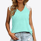 Spliced Lace Curved Hem Blouse