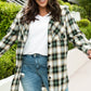 Plus Size Plaid Curved Hem Button Front Shirt