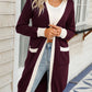 Contrast Dropped Shoulder Ribbed Trim Cardigan
