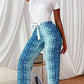 V-Neck Tee and Printed Pants Lounge Set
