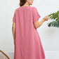 Plus Size Round Neck Handkerchief Hem Dress