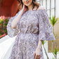 Printed Off-Shoulder Ruffled Romper
