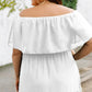 Plus Size Swiss Dot Off-Shoulder Tiered Dress
