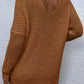 Rib-Knit V-Neck Tunic Sweater