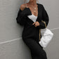 Horizontal Ribbing Dropped Shoulder Cardigan