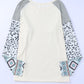 Plus Size Mixed Print Raglan Sleeve Round Neck Top