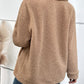 Double-Breasted Lapel Collar Teddy Jacket with Pockets