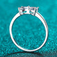 Moissanite Bow Rhodium-Plated Ring
