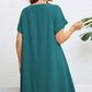 Plus Size Round Neck Handkerchief Hem Dress
