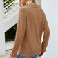 Half-Button Frill Trim Raglan Sleeve Sweater