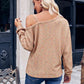 Asymmetrical Dropped Shoulder Long Sleeve Knit Top