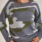 Camouflage Destroyed Hem Sweater