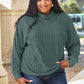 Basic Bae Full Size Ribbed Exposed Seam Mock Neck Knit Top