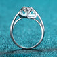 1 Carat Moissanite Rhodium-Plated Solitaire Ring