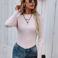 Frill Trim Rib-Knit Sweater