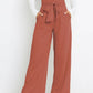 Tie Front Paperbag Wide Leg Pants