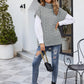 Mixed Knit Short Sleeve Turtleneck Sweater