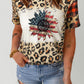 Leopard Plaid Floral Tee Shirt