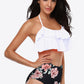 Two-Tone Ruffled Halter Neck Two-Piece Swimsuit