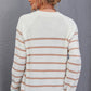 Striped Button Detail Round Neck Sweater
