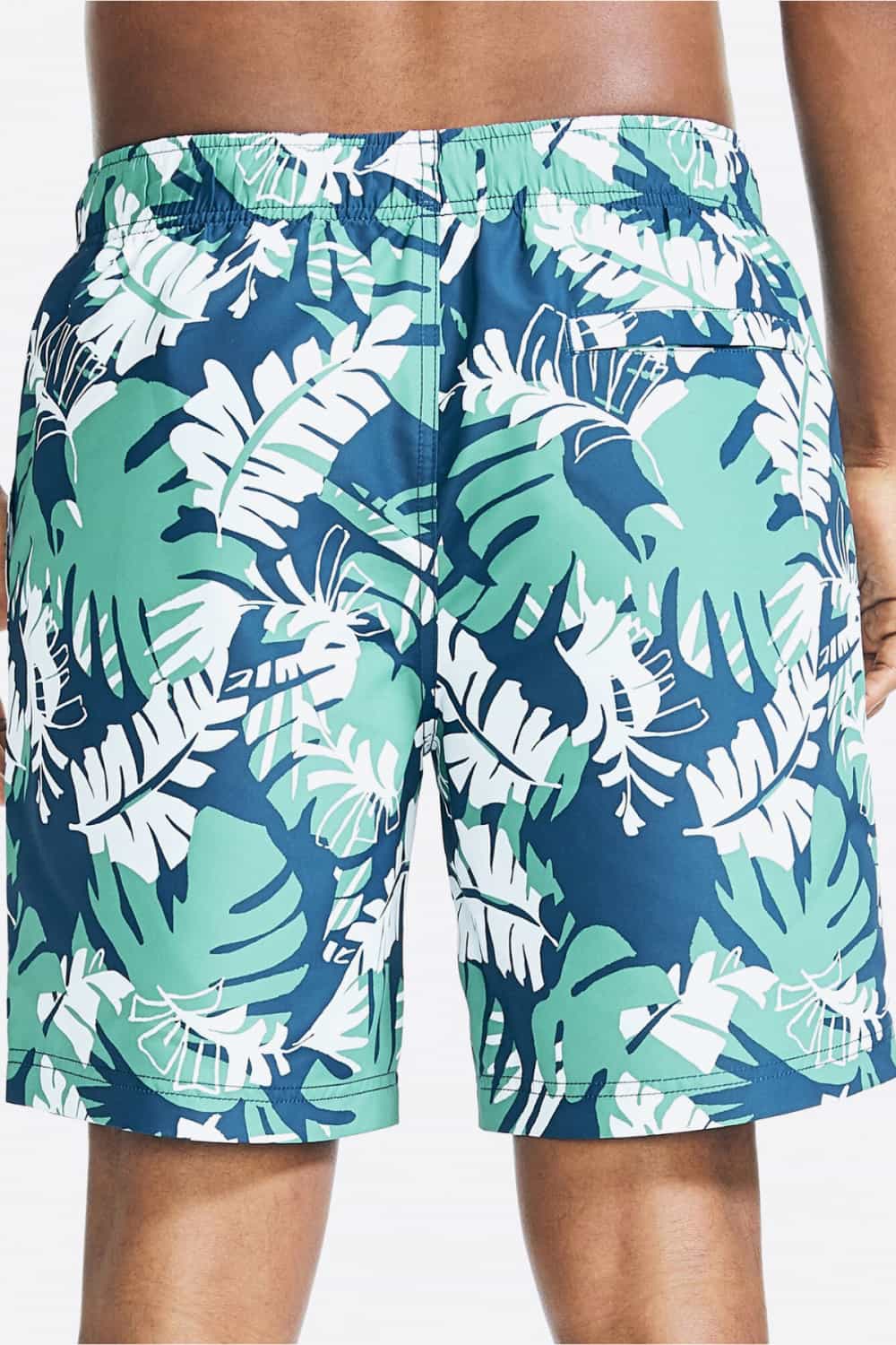 Botanical Print Drawstring Waist Shorts with Pockets