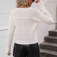 V-Neck Dropped Shoulder Long Sleeve Knit Top
